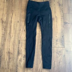 Athleta primaloft fleece lined leggings black size XS